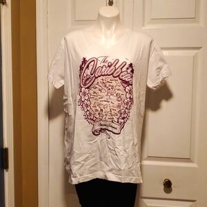 NWT Del Sol Color Change Caribbean Women's White Graphic V-Neck Tee - Size 2XL